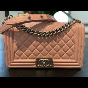 Chanel Boy Flap Bag Quilted Lambskin Old Medium